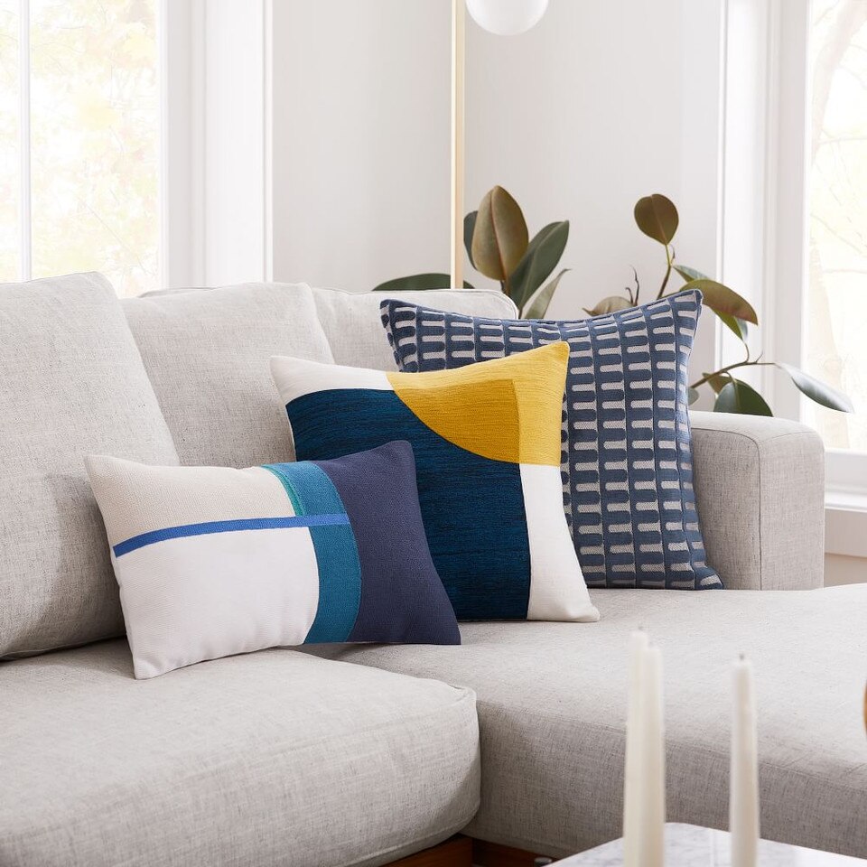 Crewel Overlapping Shapes Cushion Covers | west elm Australia