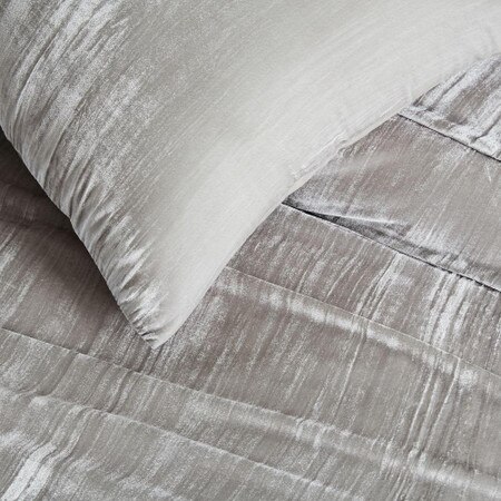 Crinkle Velvet Quilt Cover Pillowcases Platinum West Elm