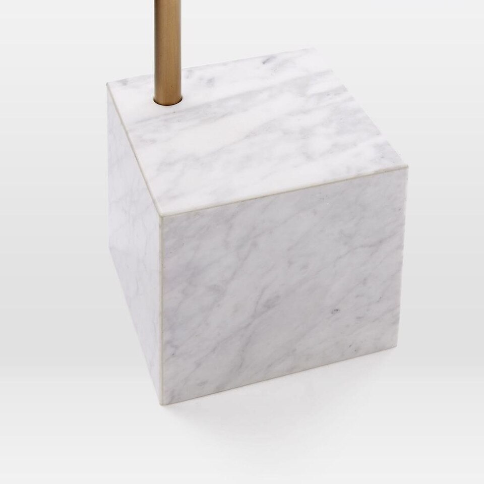 Cube Side Table - Walnut/White Marble