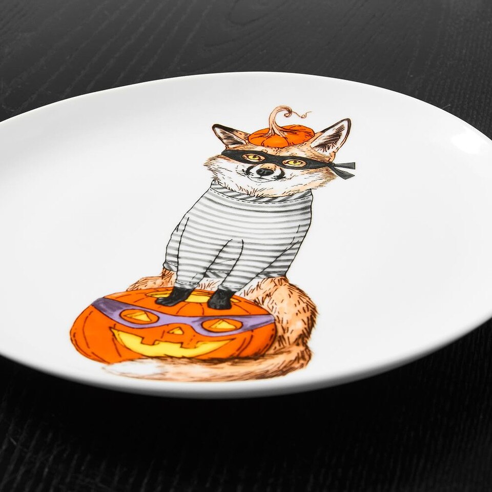 Dapper Animal Halloween Salad Plates