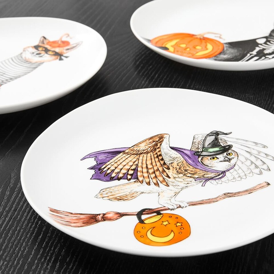 Dapper Animal Halloween Salad Plates