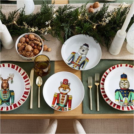 dapper animal nutcracker salad plates