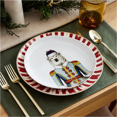 Dapper Animal Nutcracker Salad Plate Sets