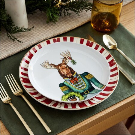 Dapper Animal Nutcracker Salad Plate Sets