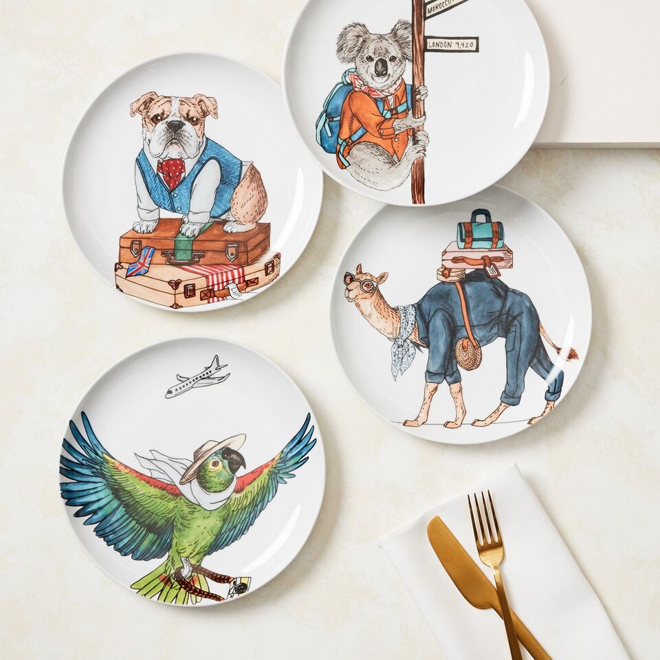 Dapper Animal Salad Plates west elm Australia