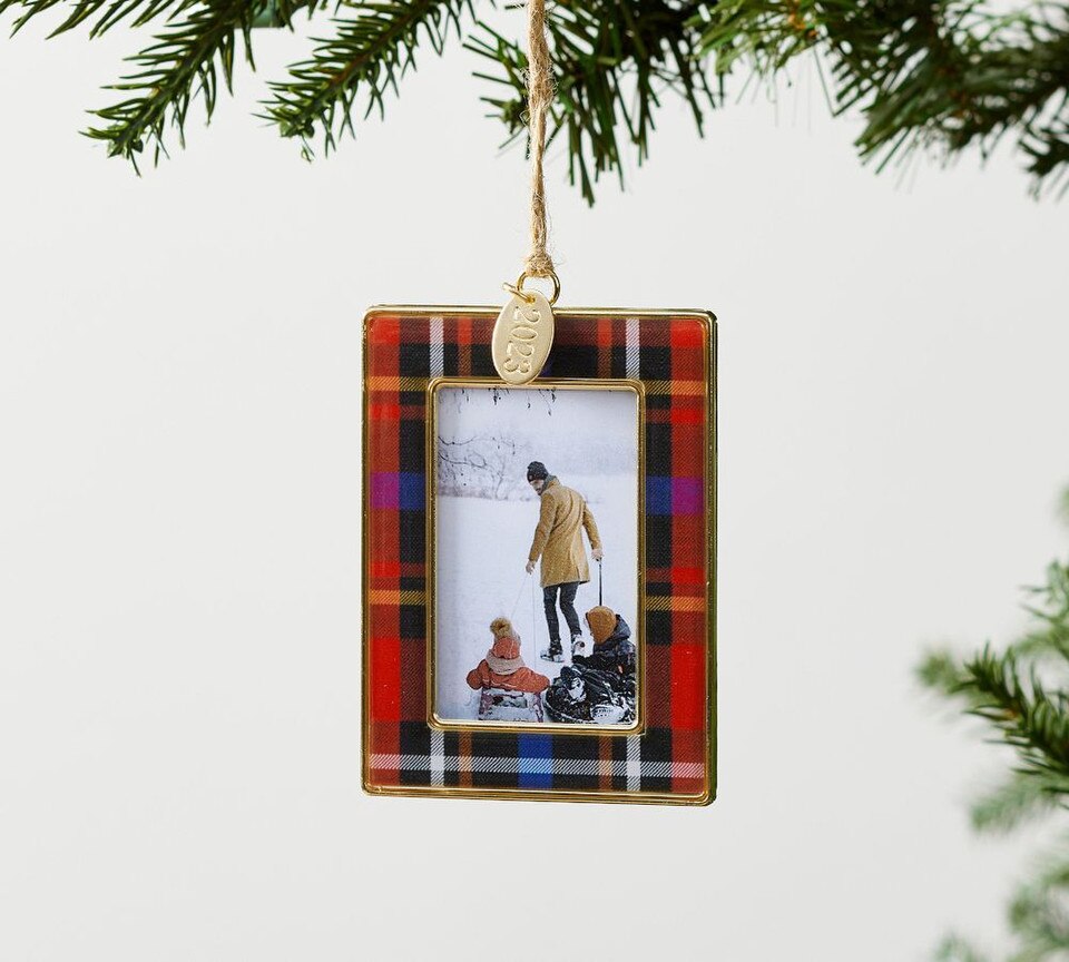 Pottery Barn Dated Enamel Frame Ornament 2023