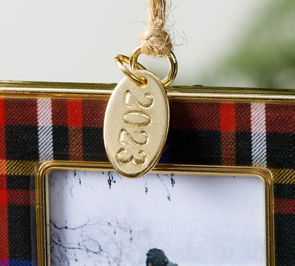 Pottery Barn Dated Enamel Frame Ornament 2023