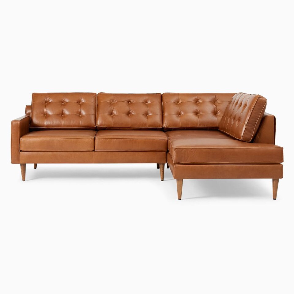 Drake Leather 2-Piece Terminal Chaise Sofa (254 cm)