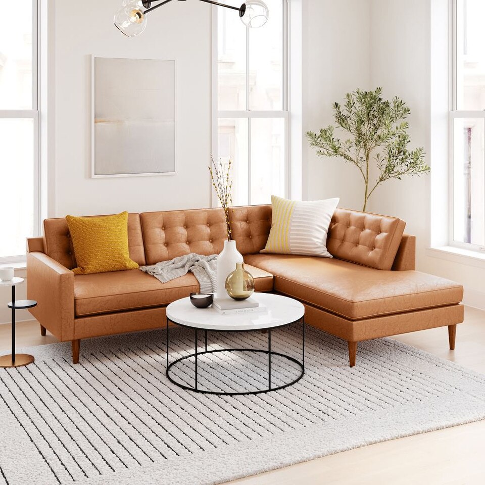 Drake Leather 2-Piece Terminal Chaise Sofa (254 cm)