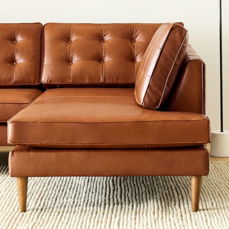 Drake Leather 2-Piece Terminal Chaise Sofa (254 cm)