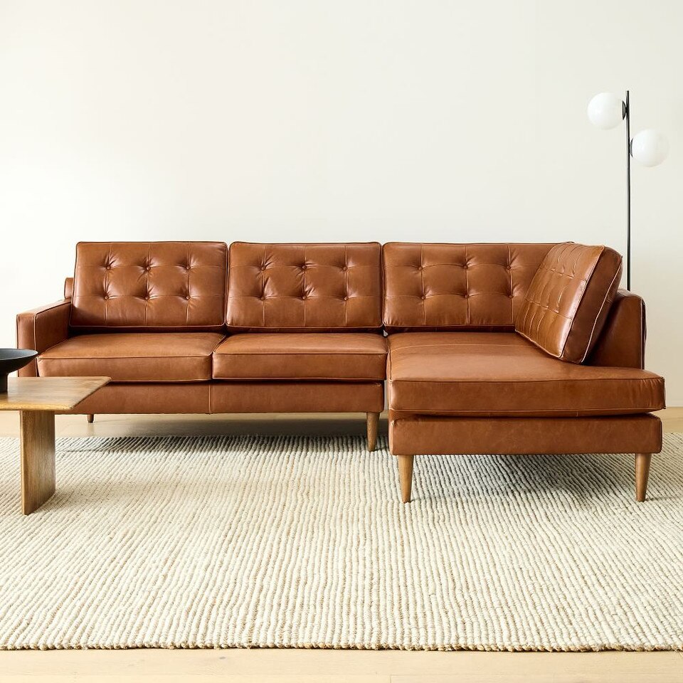 Drake Leather 2-Piece Terminal Chaise Sofa (254 cm)