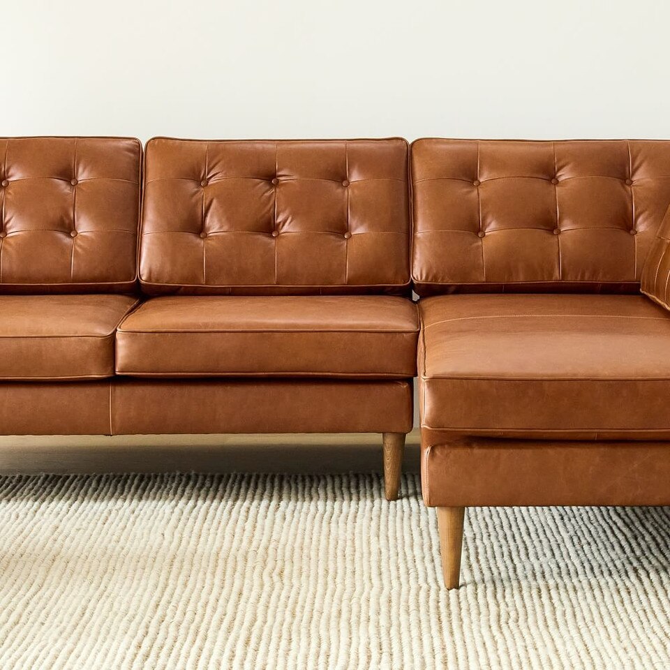 Drake Leather 2-Piece Terminal Chaise Sofa (254 cm)