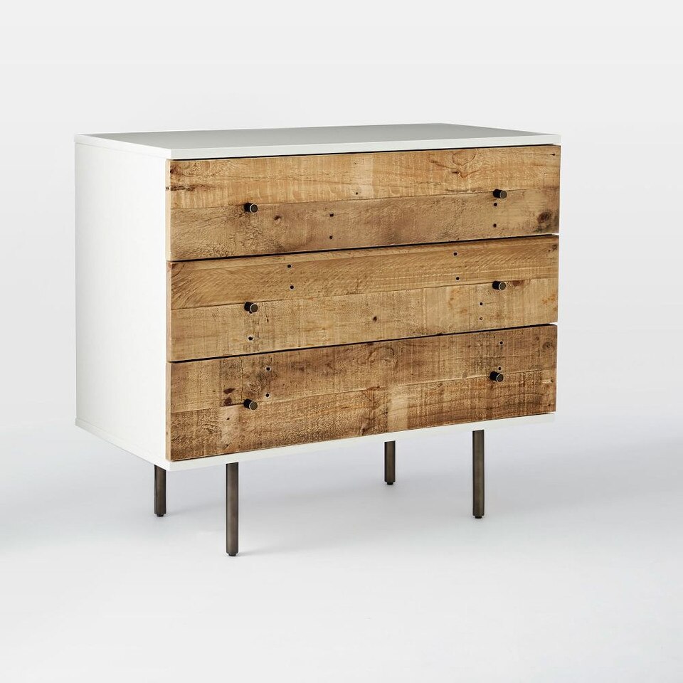 Reclaimed Wood + Lacquer 3-Drawer Dresser