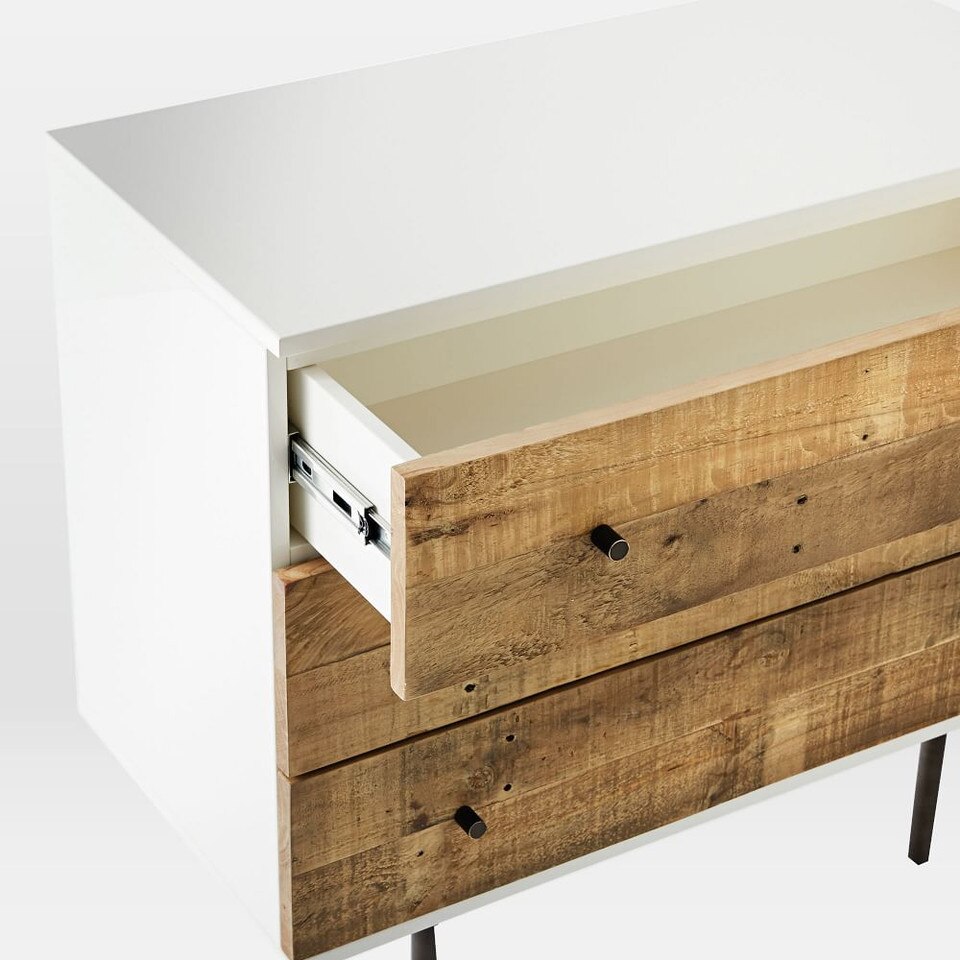 Reclaimed Wood + Lacquer 3-Drawer Dresser