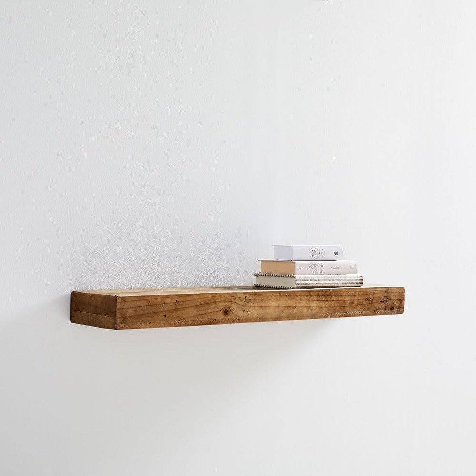 Reclaimed Solid Pine Floating Wall Shelf