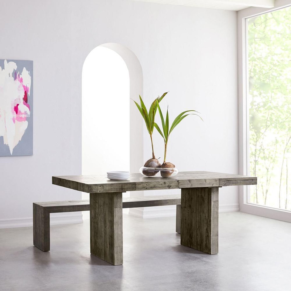 Emmerson® Reclaimed Wood Expandable Dining Table - Stone Gray