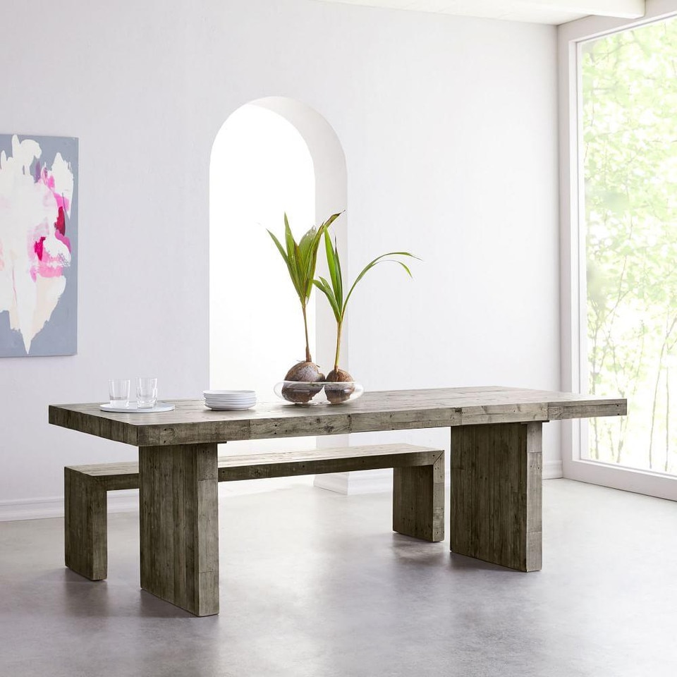 Emmerson® Reclaimed Wood Expandable Dining Table - Stone Gray