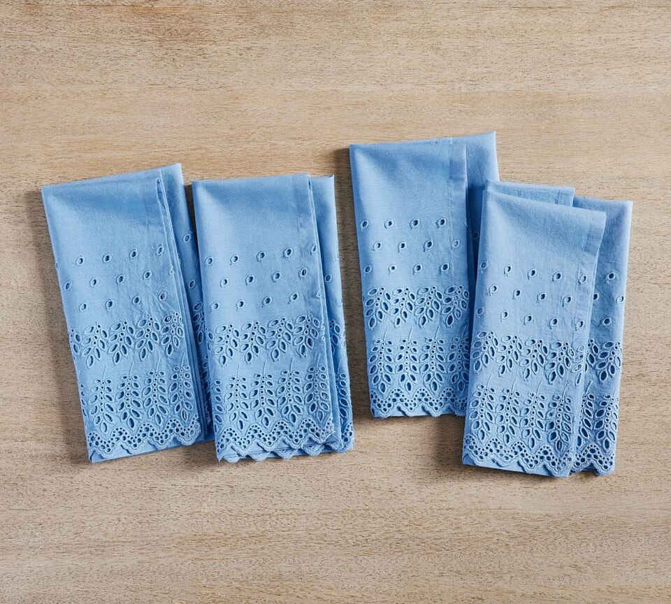 Eyelet Organic Cotton Napkins - Set of 4