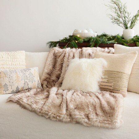 Decorative Pillows West Elm Faux Fur Brushed Tips Throw Faux Fur