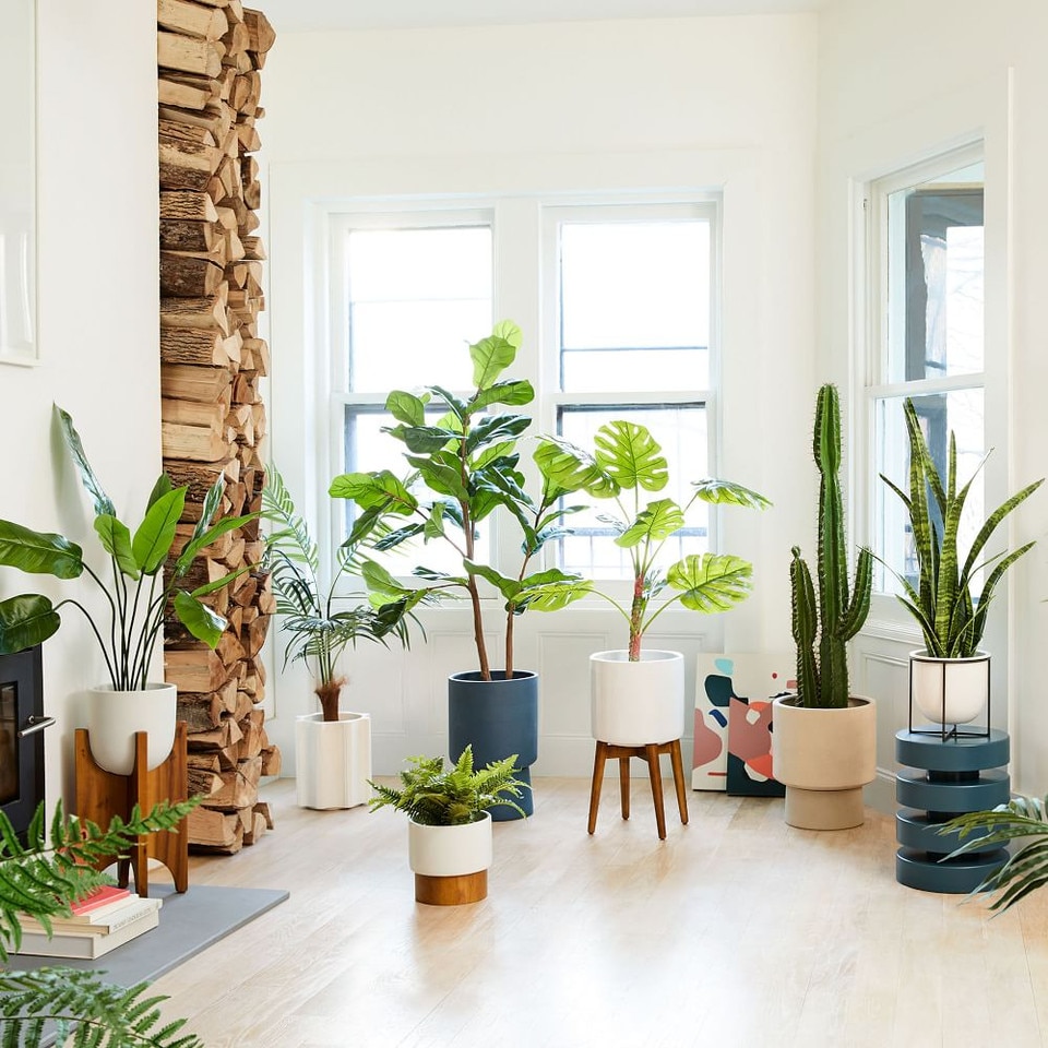 Faux Fan Palm Tree