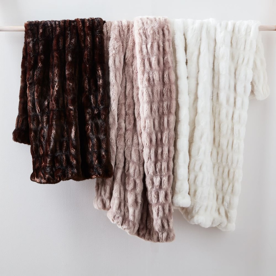 West Elm Faux Fur Throw
