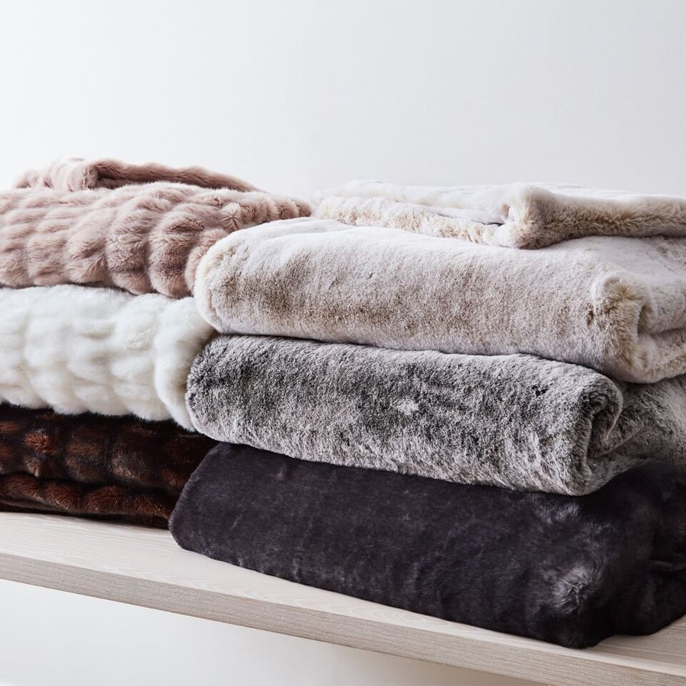 West Elm Faux Fur Throw