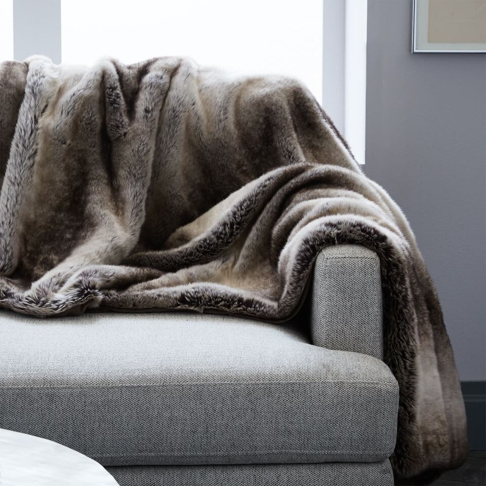Faux Fur Ombre Throw