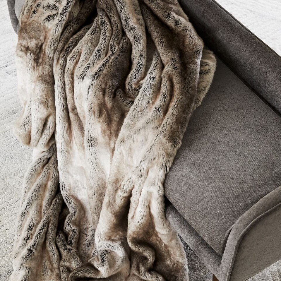 Faux Fur Ombre Throw