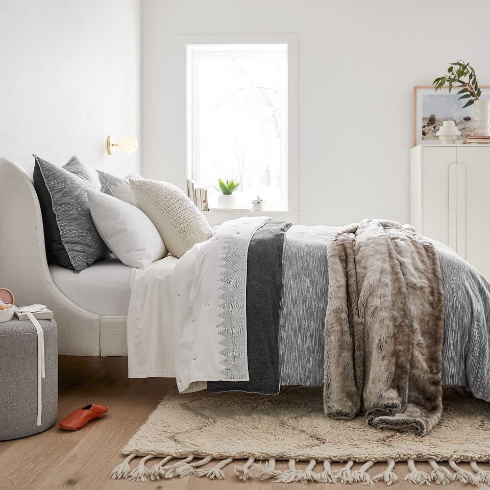 Faux Fur Ombre Throw