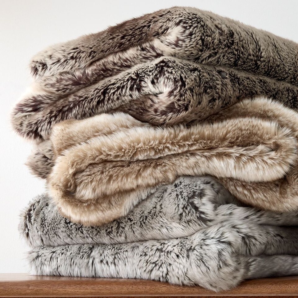 Faux Fur Ombre Throw