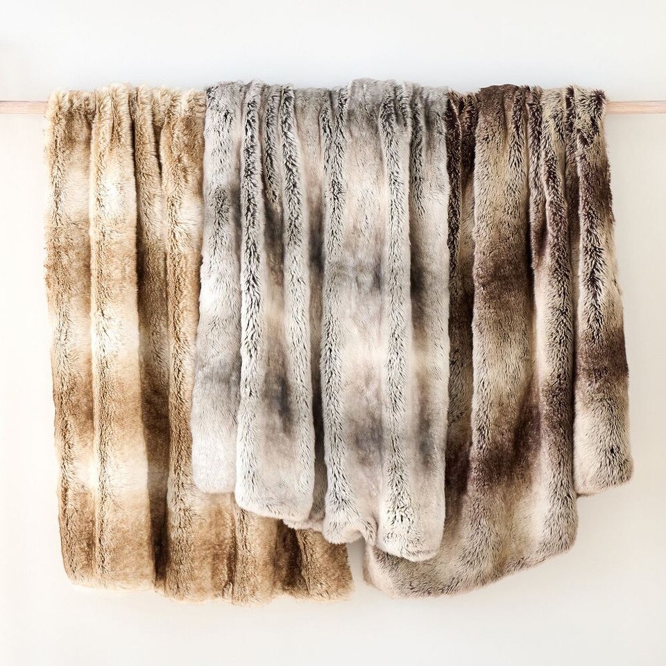 Faux Fur Ombre Throw