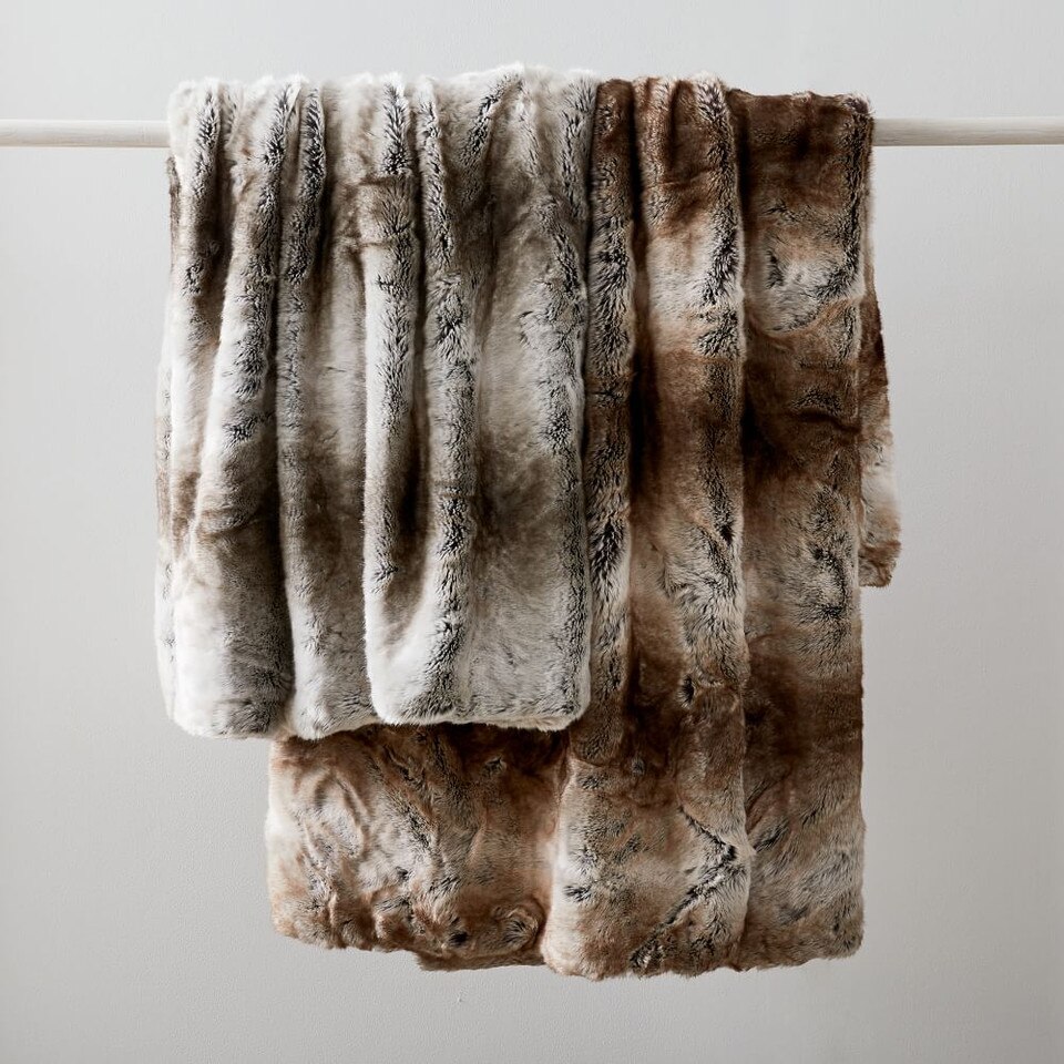 Faux Fur Ombre Throw