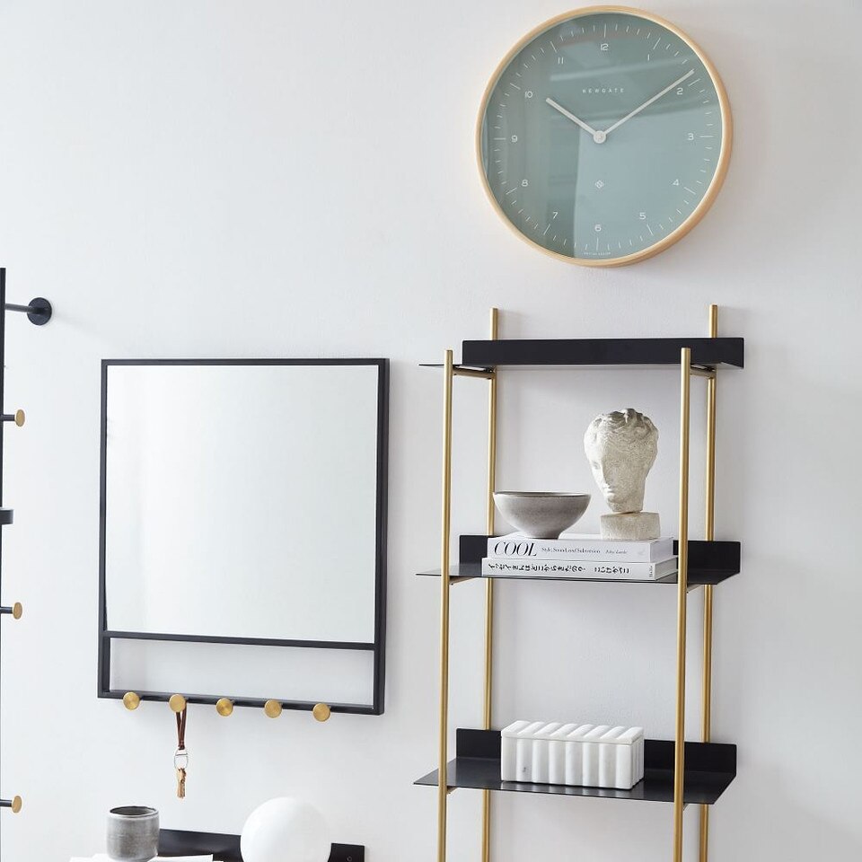 Floating Lines Entryway Mirror & Hooks