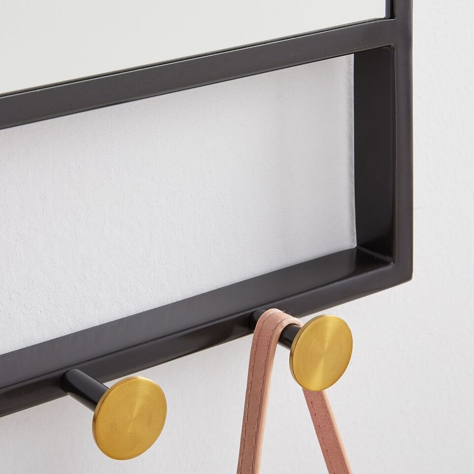 Floating Lines Entryway Mirror & Hooks