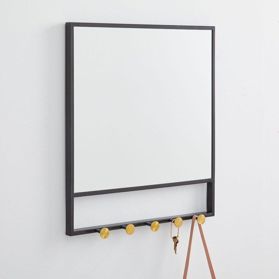 Floating Lines Entryway Mirror & Hooks
