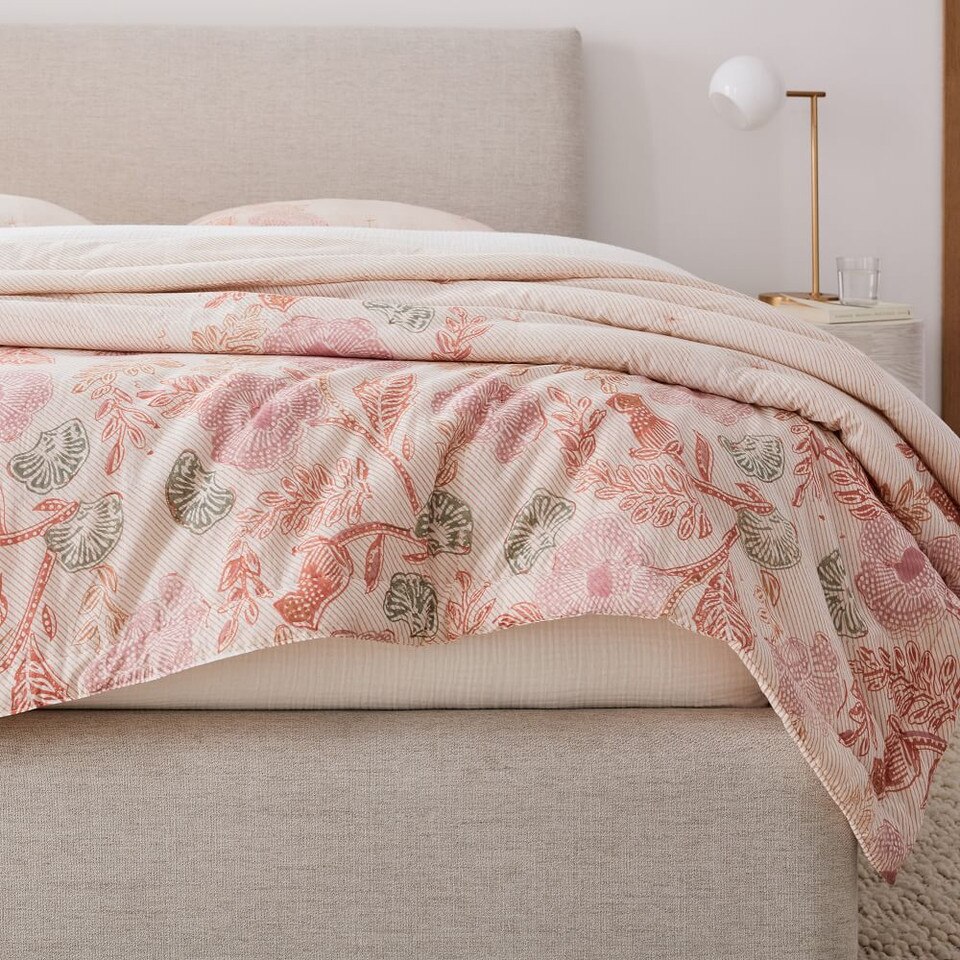 Floral Block Print Coverlet & Pillowcases West Elm Australia