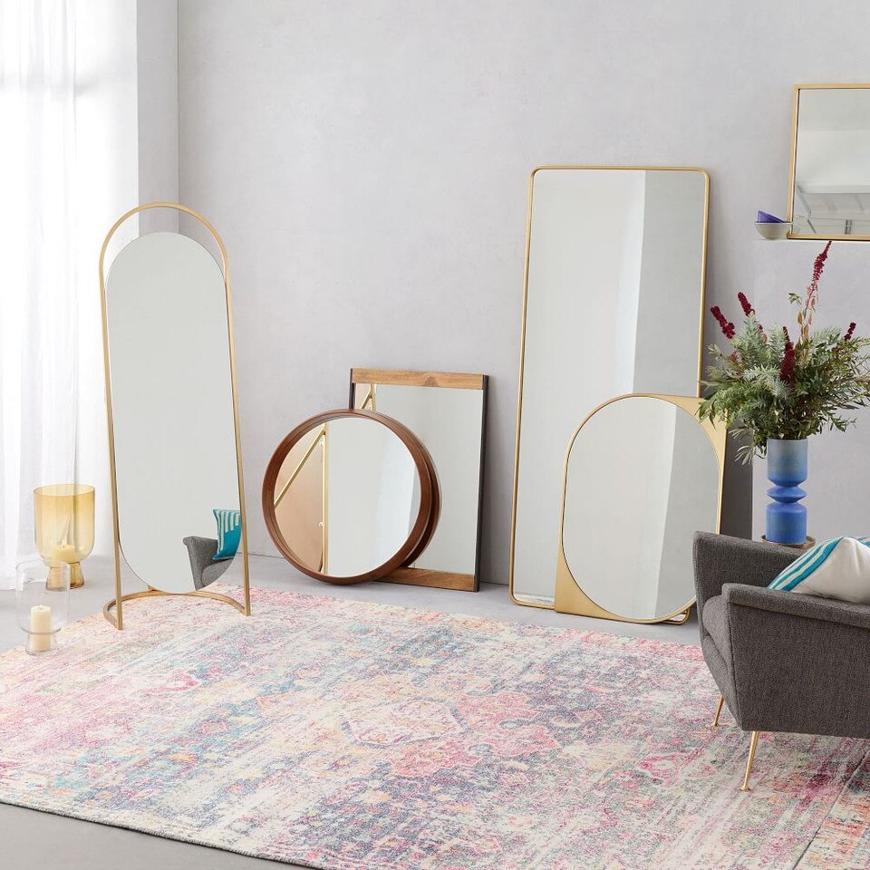Folded Ellipse Standing Mirror