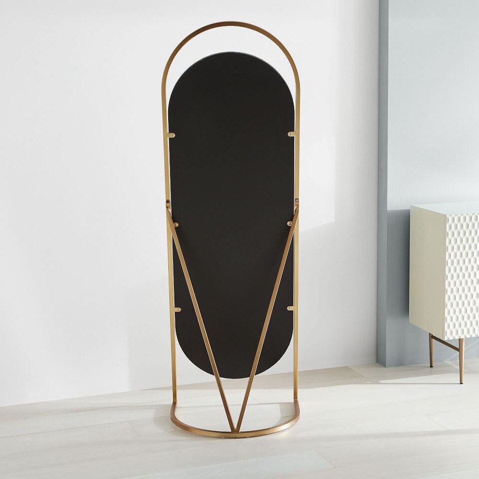 Folded Ellipse Standing Mirror