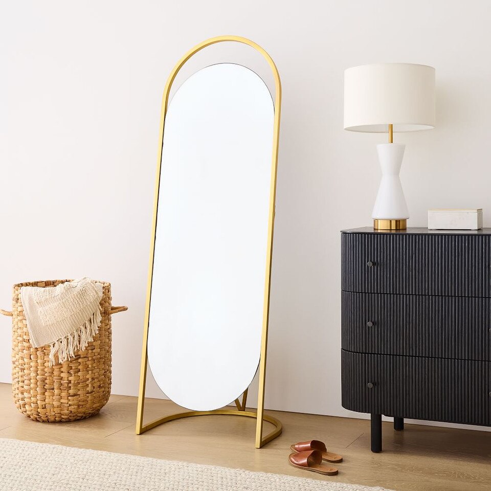 Folded Ellipse Standing Mirror