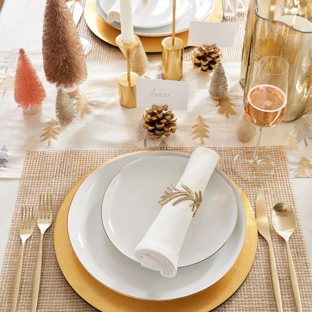 Forest Shine Metal Sprig Napkin Rings (Set of 4)