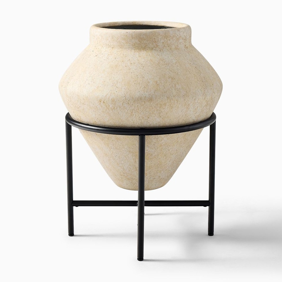 Geometric Urn Planter w/ Stand