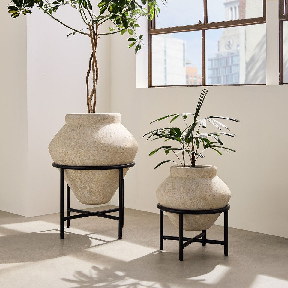 Geometric Urn Planter w/ Stand