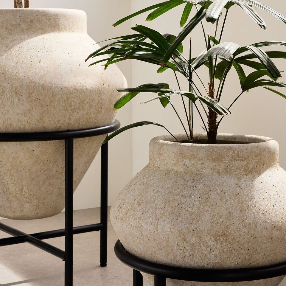 Geometric Urn Planter w/ Stand