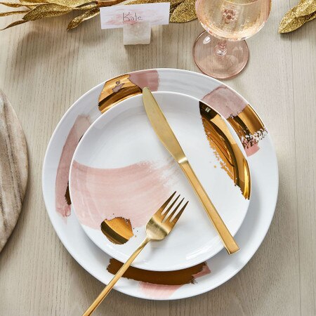 Gilded Brushstrokes Dinner Plate