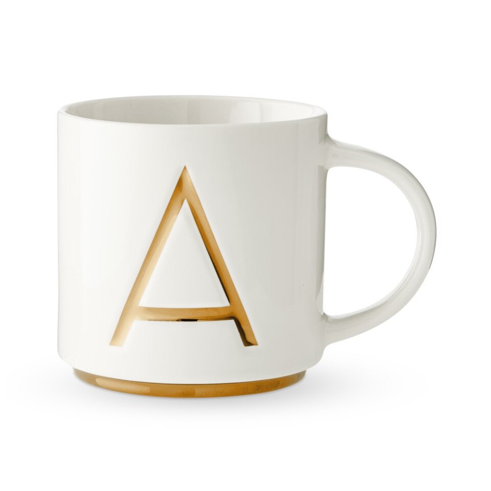 Williams Sonoma Gold Monogram Mug