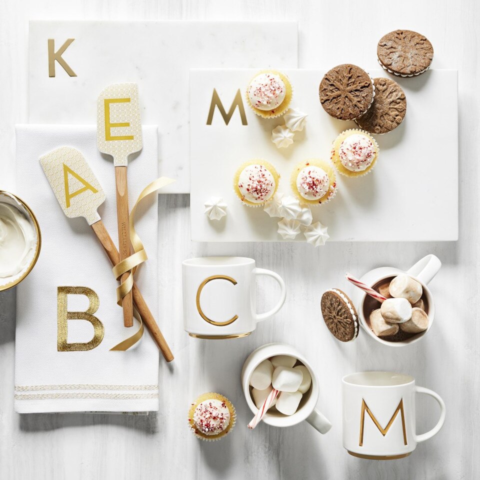 Williams Sonoma Gold Monogram Mug