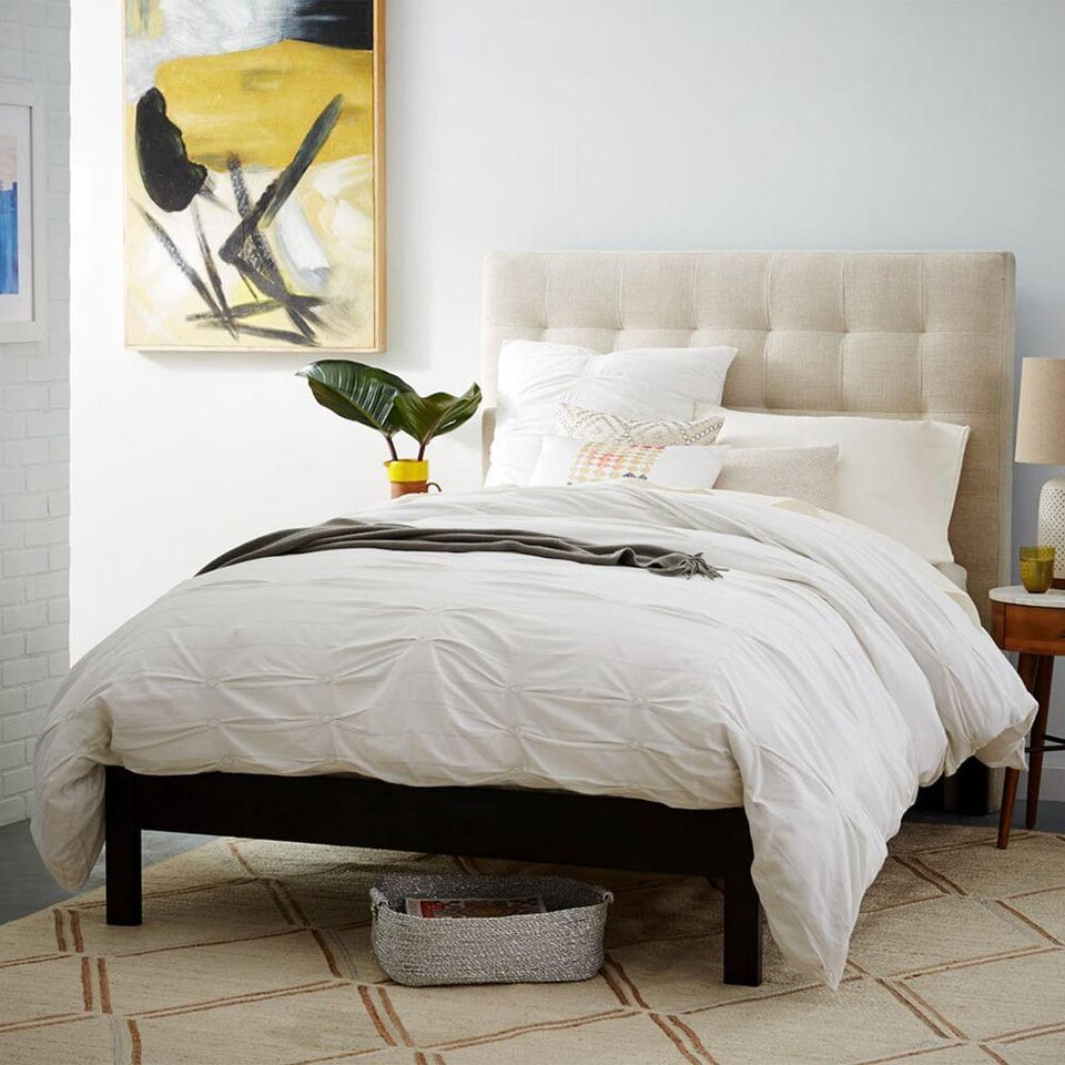 Tall Grid Tufted Headboard - King