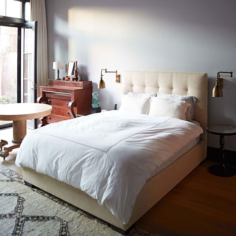 Tall Grid Tufted Headboard - King