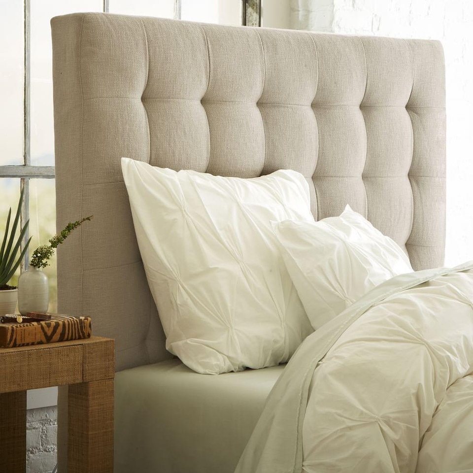 Tall Grid Tufted Headboard - King