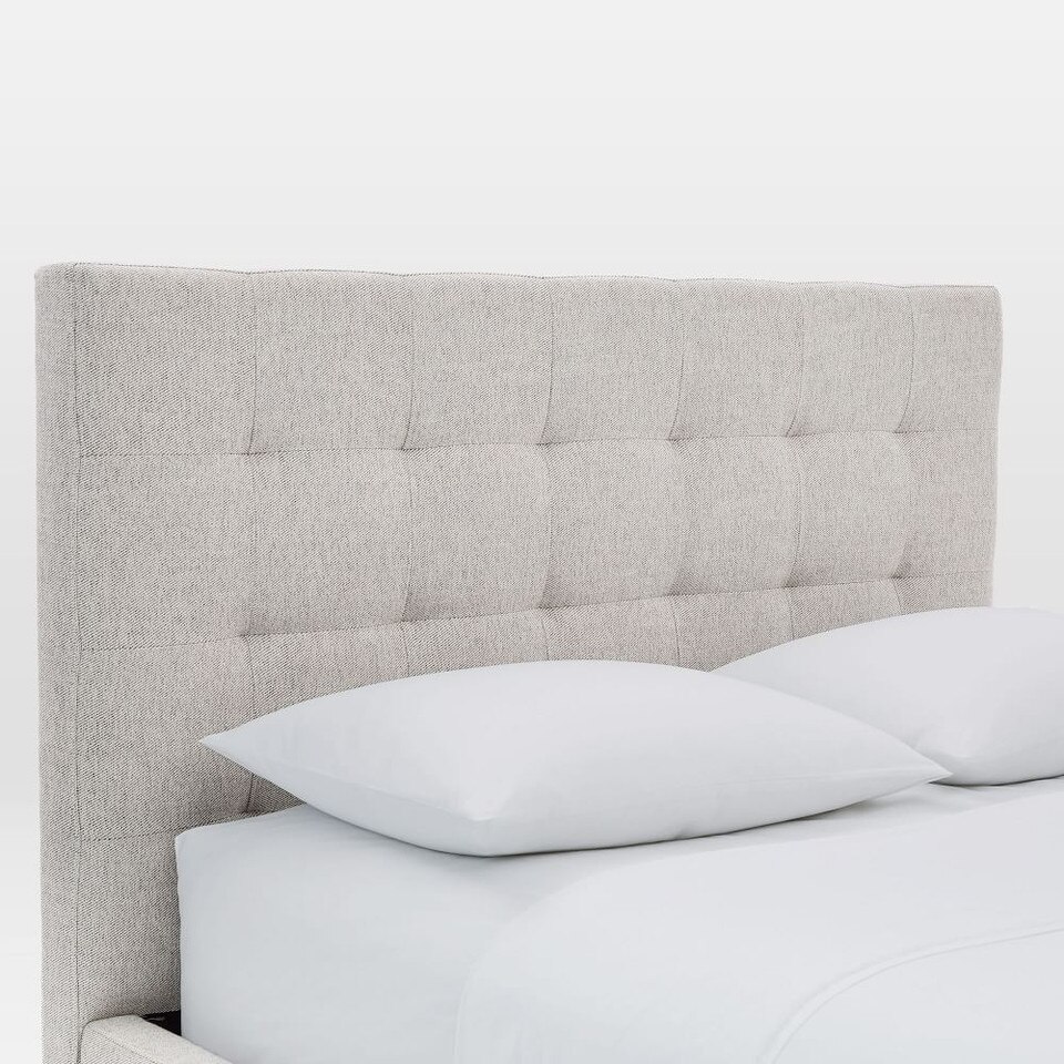 GridTufted Upholstered Tapered Leg Bed west elm Australia